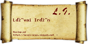 Lévai Irén névjegykártya